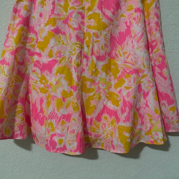 LILLY PULITZER Kir Royal Pink Yellow OOH LA LA LEVY Floral Tropical Skirt 4 - Picture 8 of 12